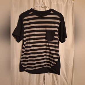 Mens black/white striped shirt size medium